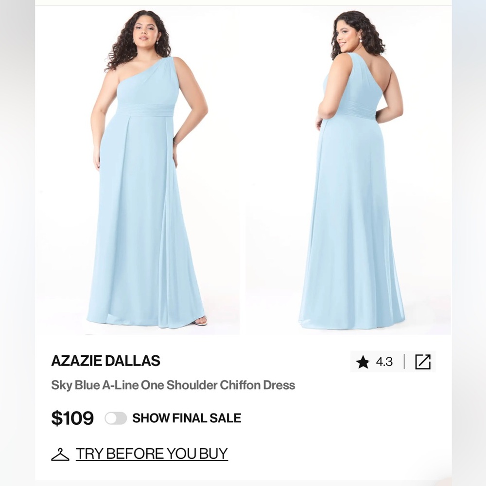 Azazie Bridesmaid One-Shoulder Dress